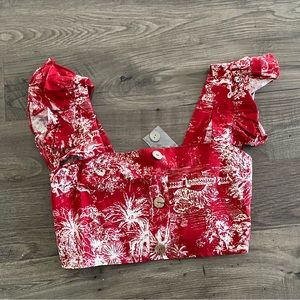 Olivaceous Hawaiian crop top